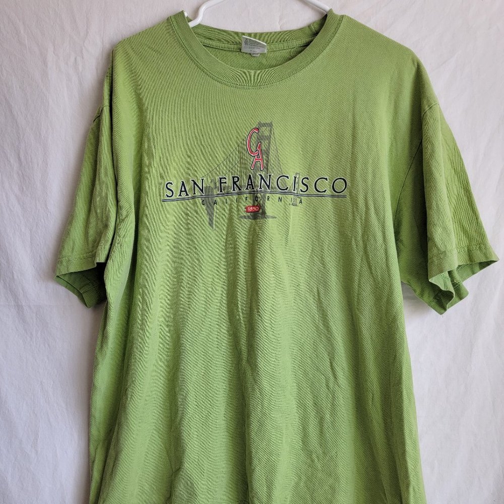 VINTAGE PERRIN TEE SHIRT GREEN "SAN FRANCISCO 1850" SIZE XL